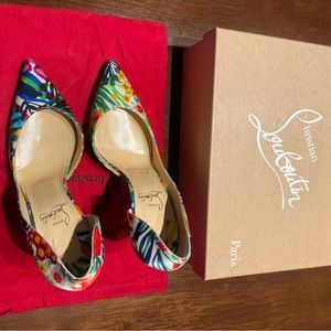 CHRISTIAN LOUBOUTIN
Women's Black Multicolor Flower Printed High Heels. 8
